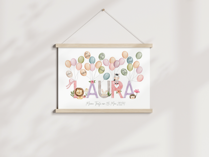 Gästebuch personalisiert Namensposter TIERE Taufe Einschulung Geburtstag als Geschenk Gästeposter Papier Träume
