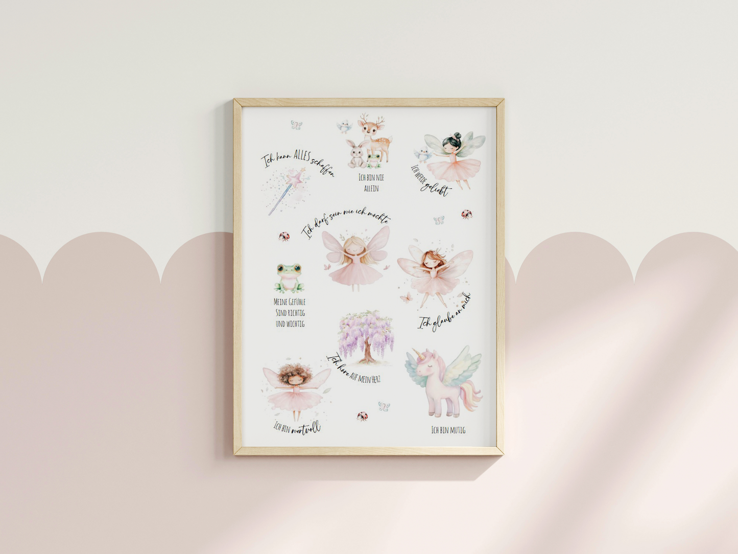 Affirmationsposter FEEN ELFEN- Geschenk für Kinder Papier Träume