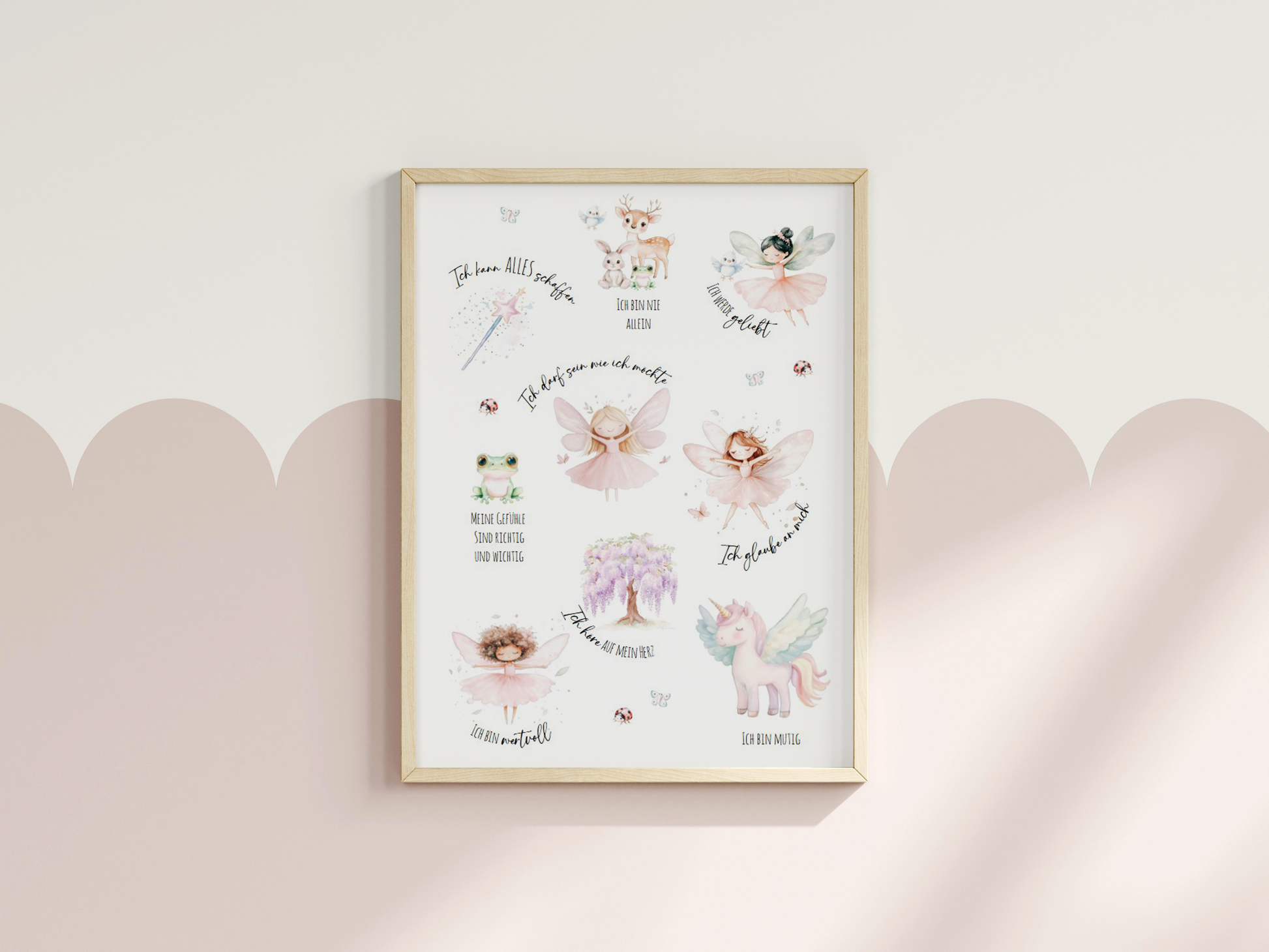 Affirmationsposter FEEN ELFEN- Geschenk für Kinder Papier Träume