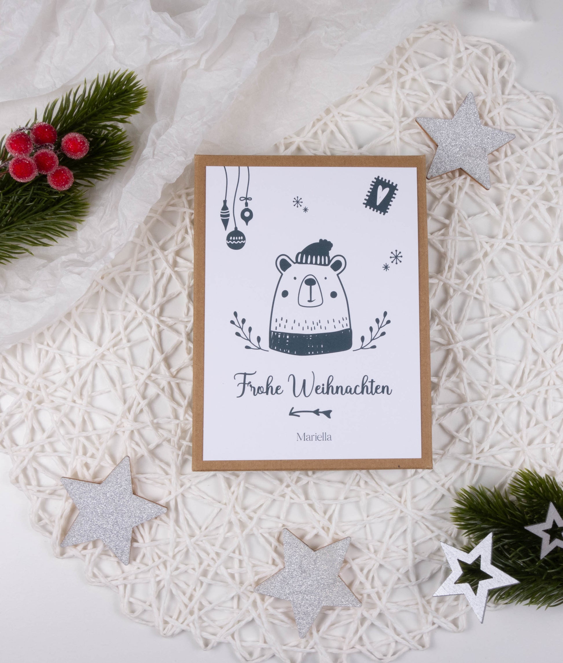 Geldgeschenk Geschenkbox Weihnachten "Scandi Bär II" - personalisiert