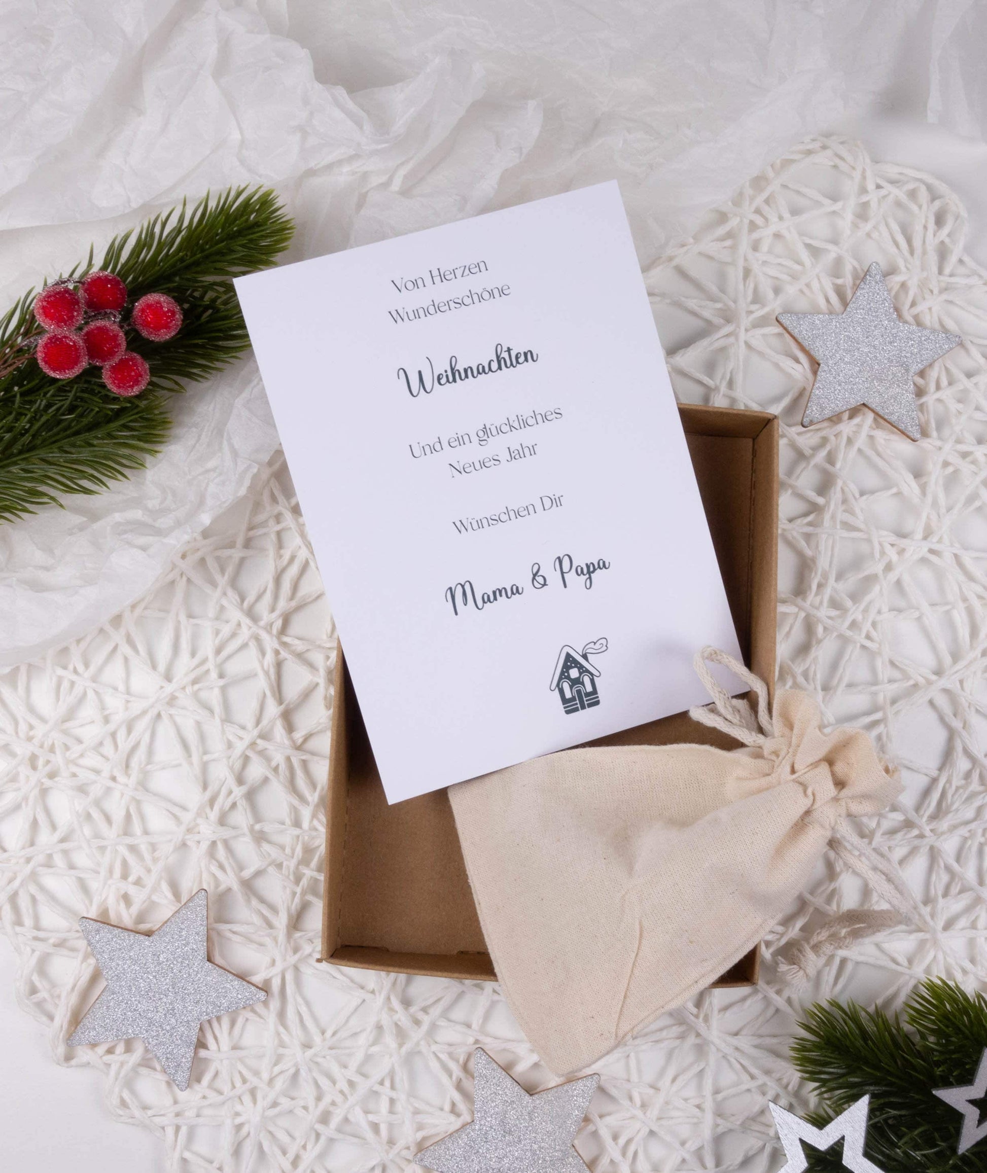 Geldgeschenk Geschenkbox Weihnachten "Scandi Bär II" - personalisiert