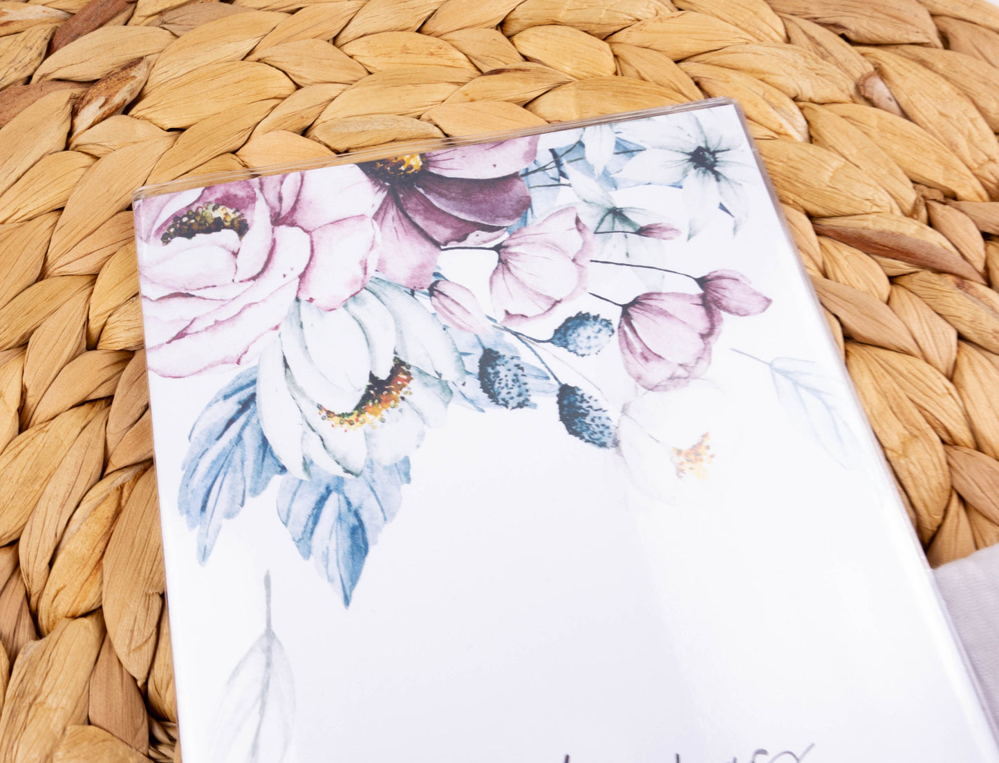 Mutterpass Hülle personalisiert LILA BLOOMY | Geschenkidee zur Schwangerschaft Passport Covers Papier Träume
