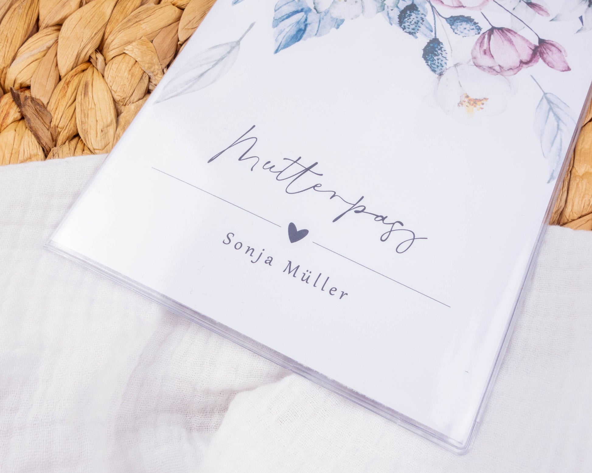 Mutterpass Hülle personalisiert LILA BLOOMY | Geschenkidee zur Schwangerschaft Passport Covers Papier Träume