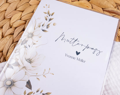 Mutterpass Hülle personalisiert BLOOMY BOHO | Geschenkidee zur Schwangerschaft Passport Covers Papier Träume