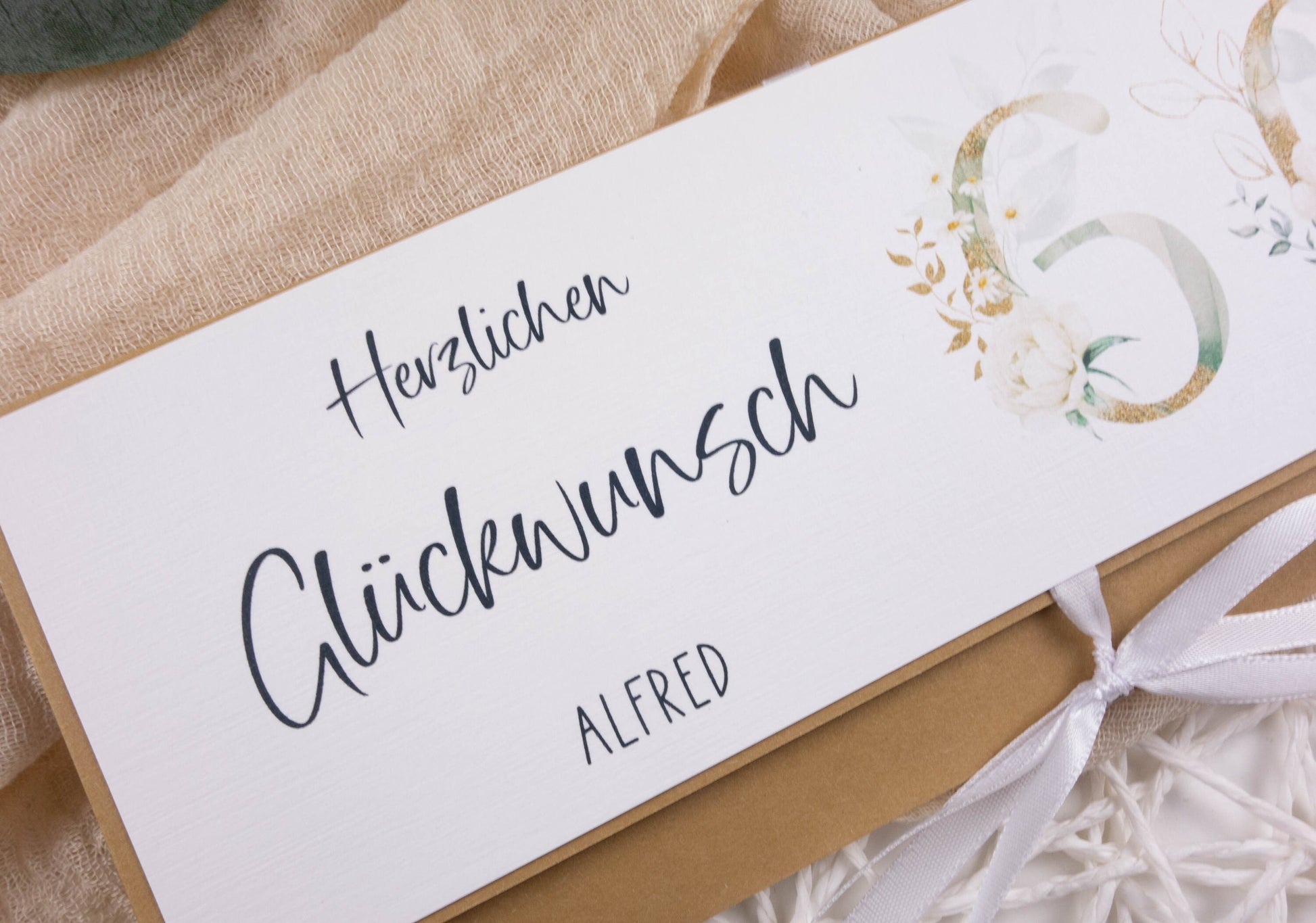Verpackung Geld/Gutschein zum Geburtstag "Weise Rose" personalisiert Papier Träume