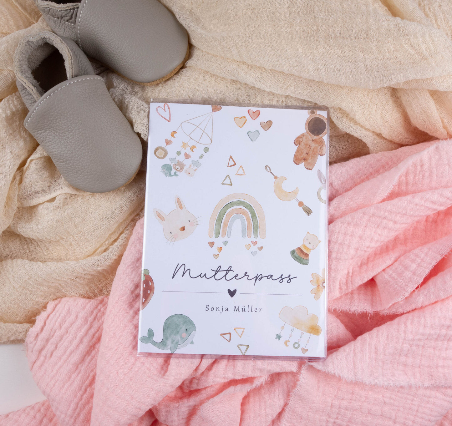 Mutterpass Hülle personalisiert DOODLE BABY | Geschenkidee zur Schwangerschaft Passport Covers Papier Träume