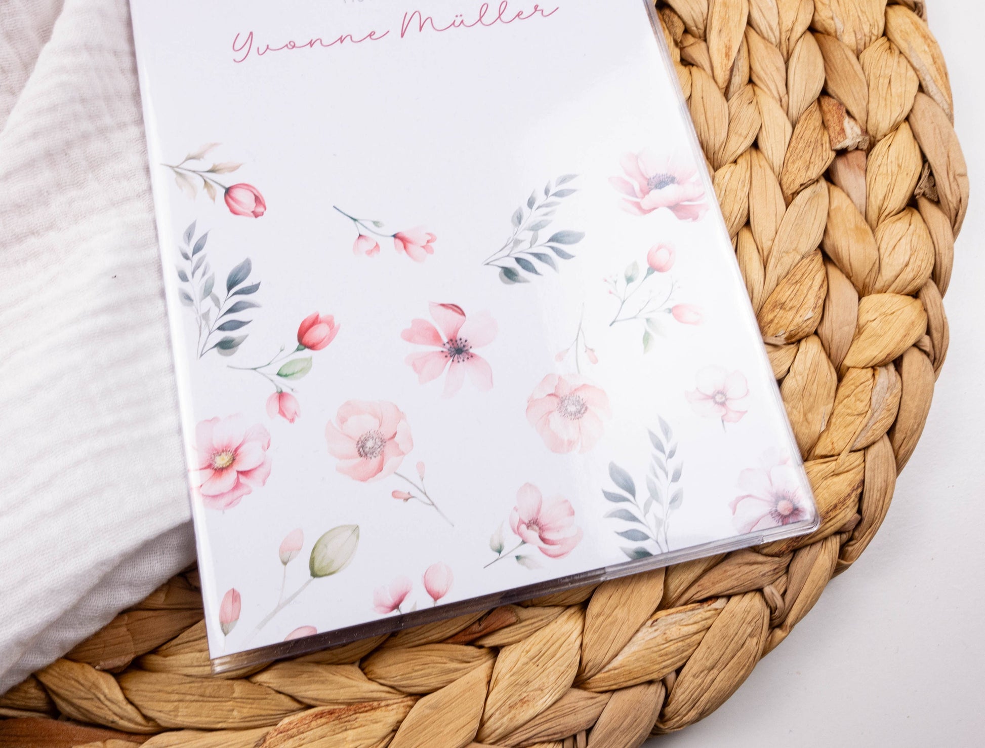 Mutterpass Hülle personalisiert BLUMEN ROSA | Geschenkidee zur Schwangerschaft Passport Covers Papier Träume