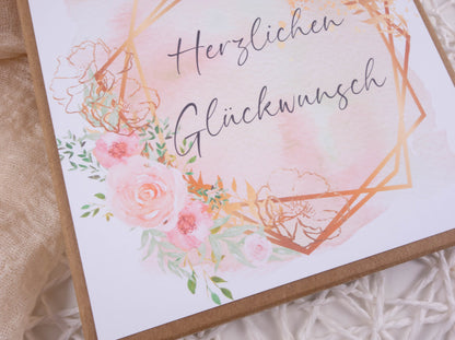 Geldgeschenk zur Konfirmation Kommunion Firmung ROSENKRANZ Papier Träume