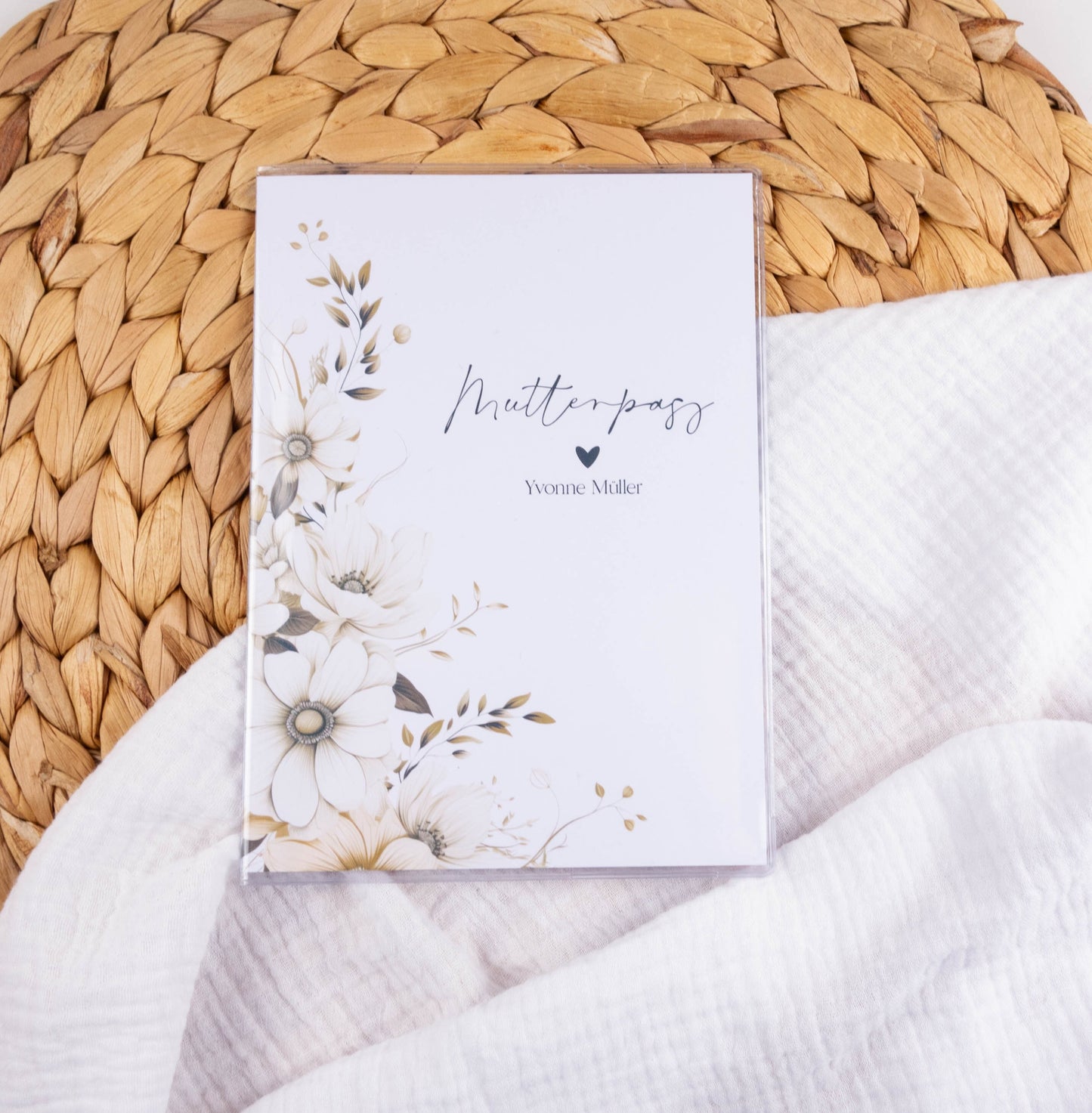 Mutterpass Hülle personalisiert BLOOMY BOHO | Geschenkidee zur Schwangerschaft Passport Covers Papier Träume