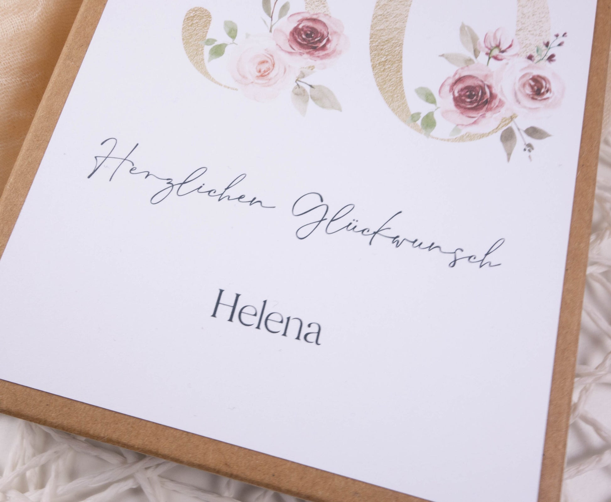 Geldgeschenk Geschenkbox zum Geburtstag "Rosen in gold" - personalisiert Papier Träume