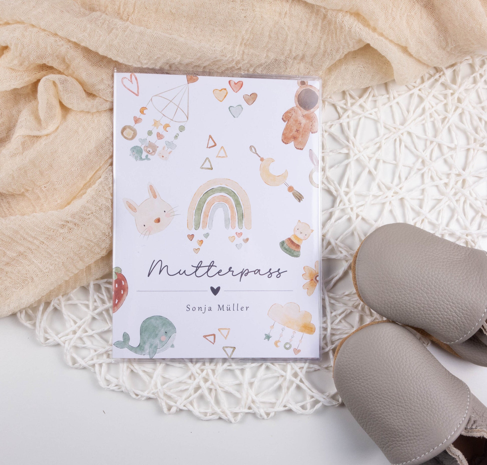 Mutterpass Hülle personalisiert DOODLE BABY | Geschenkidee zur Schwangerschaft Passport Covers Papier Träume