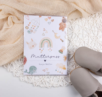 Mutterpass Hülle personalisiert DOODLE BABY | Geschenkidee zur Schwangerschaft Passport Covers Papier Träume