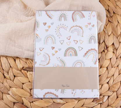 Mutterpass Hülle personalisiert REGENBÖGEN BOHO HELL | Geschenkidee zur Schwangerschaft Passport Covers Papier Träume