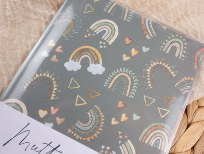 Mutterpass Hülle personalisiert REGENBÖGEN BOHO | Geschenkidee zur Schwangerschaft Passport Covers Papier Träume