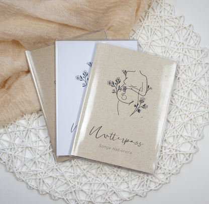 Mutterpass Hülle personalisiert Graspapier personalisiert NATURE 2 | Geschenkidee zur Schwangerschaft Passport Covers Papier Träume