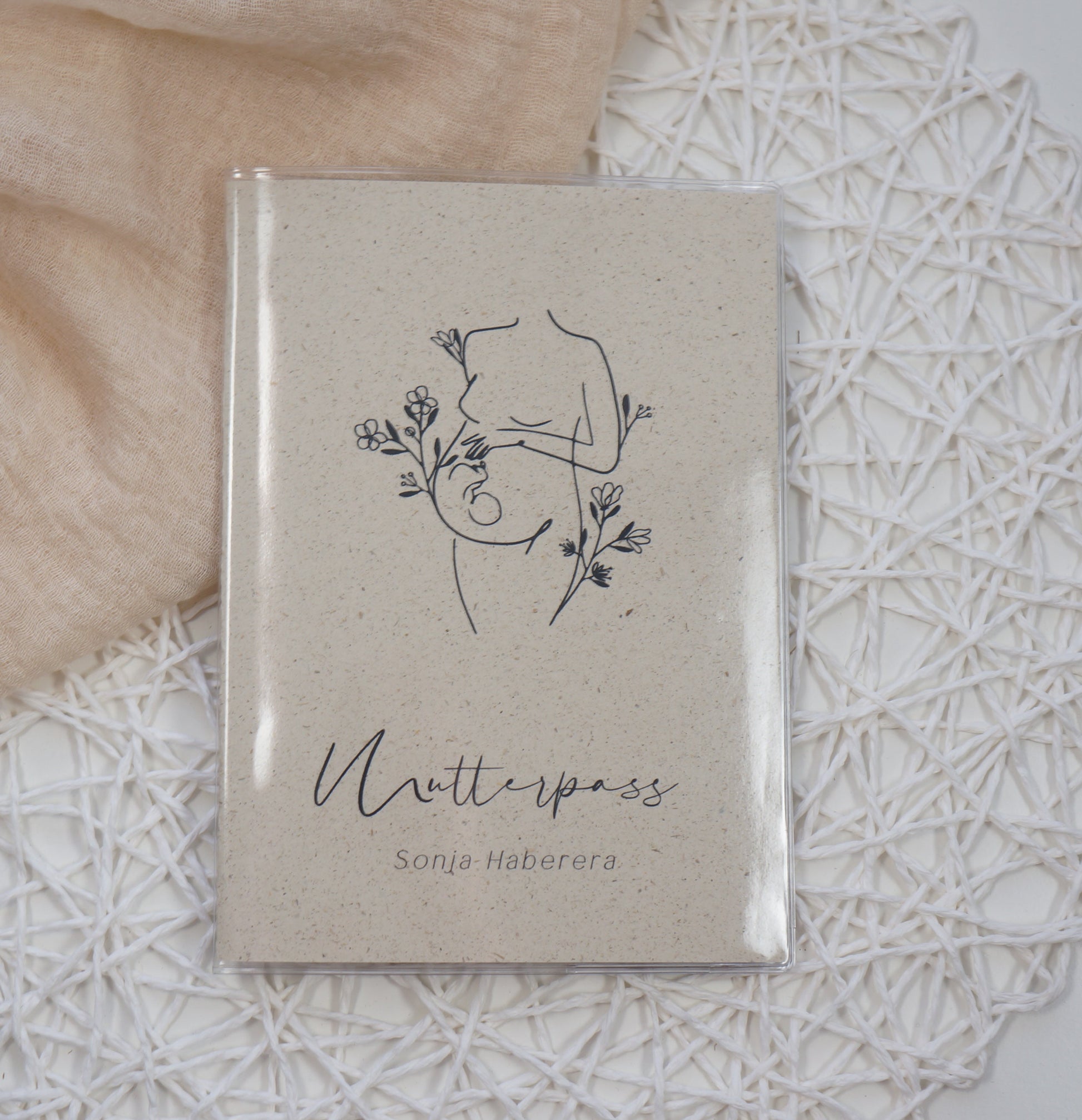 Mutterpass Hülle personalisiert Graspapier personalisiert NATURE 2 | Geschenkidee zur Schwangerschaft Passport Covers Papier Träume