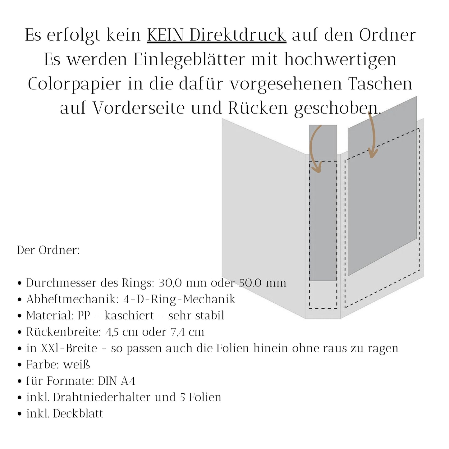 Kindergarten Ordner "Reh im Zauberwald" personalisiert - Sammelmappe Krippe Schule oder Kita Office & School Supplies Papier Träume