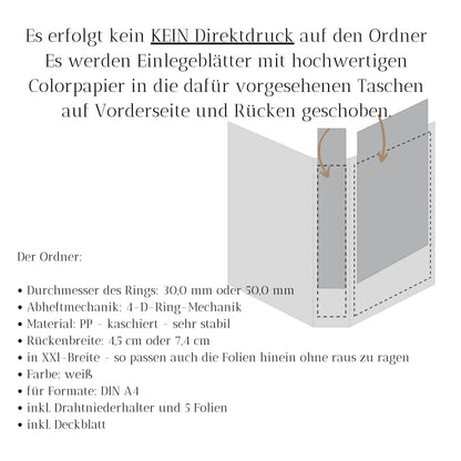 Kindergarten Ordner "Reh im Zauberwald" personalisiert - Sammelmappe Krippe Schule oder Kita Office & School Supplies Papier Träume