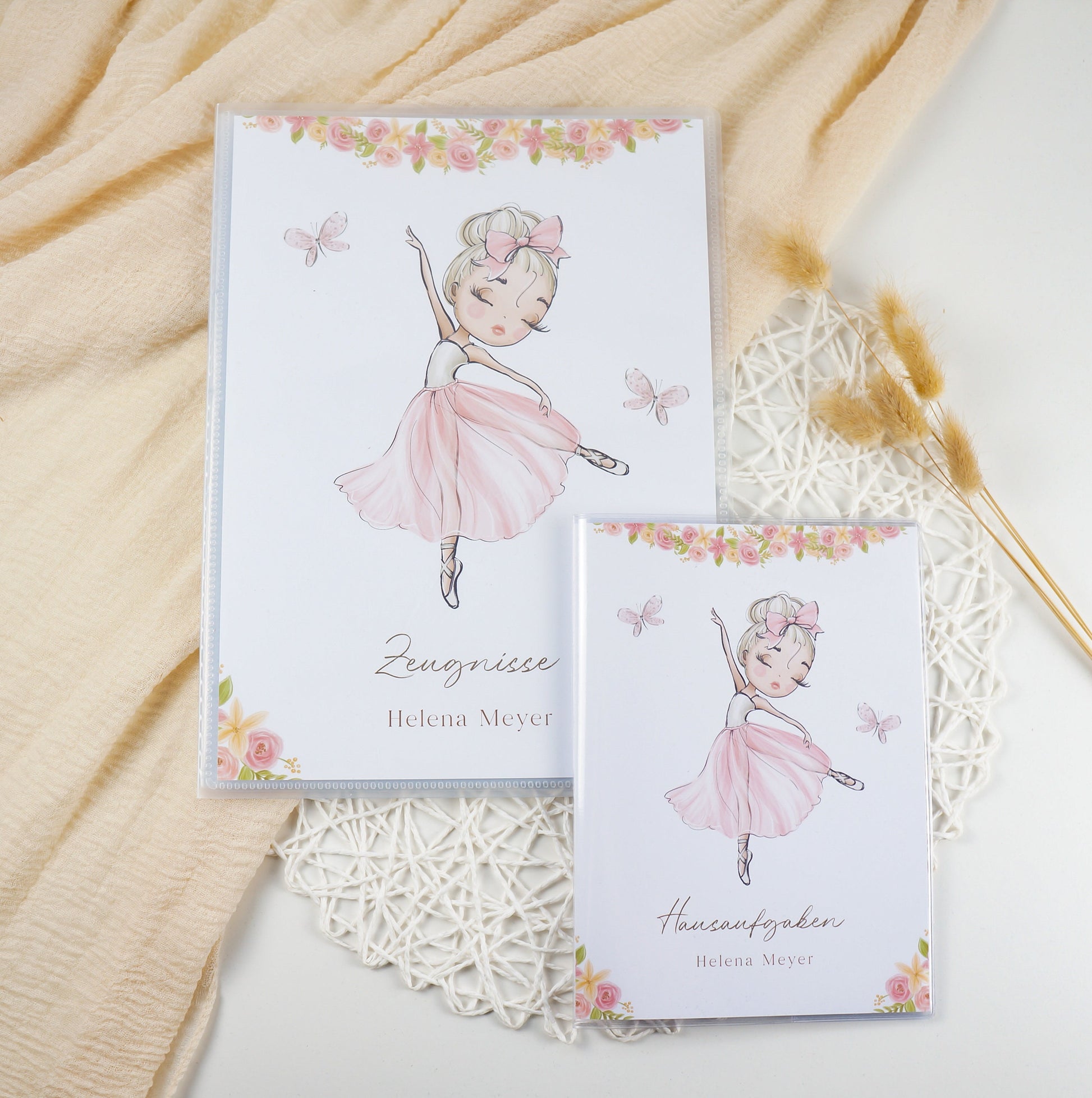 Zeugnismappe Hausaufgabenheft "Kleine Ballerina" personalisiert Office & School Supplies Papier Träume