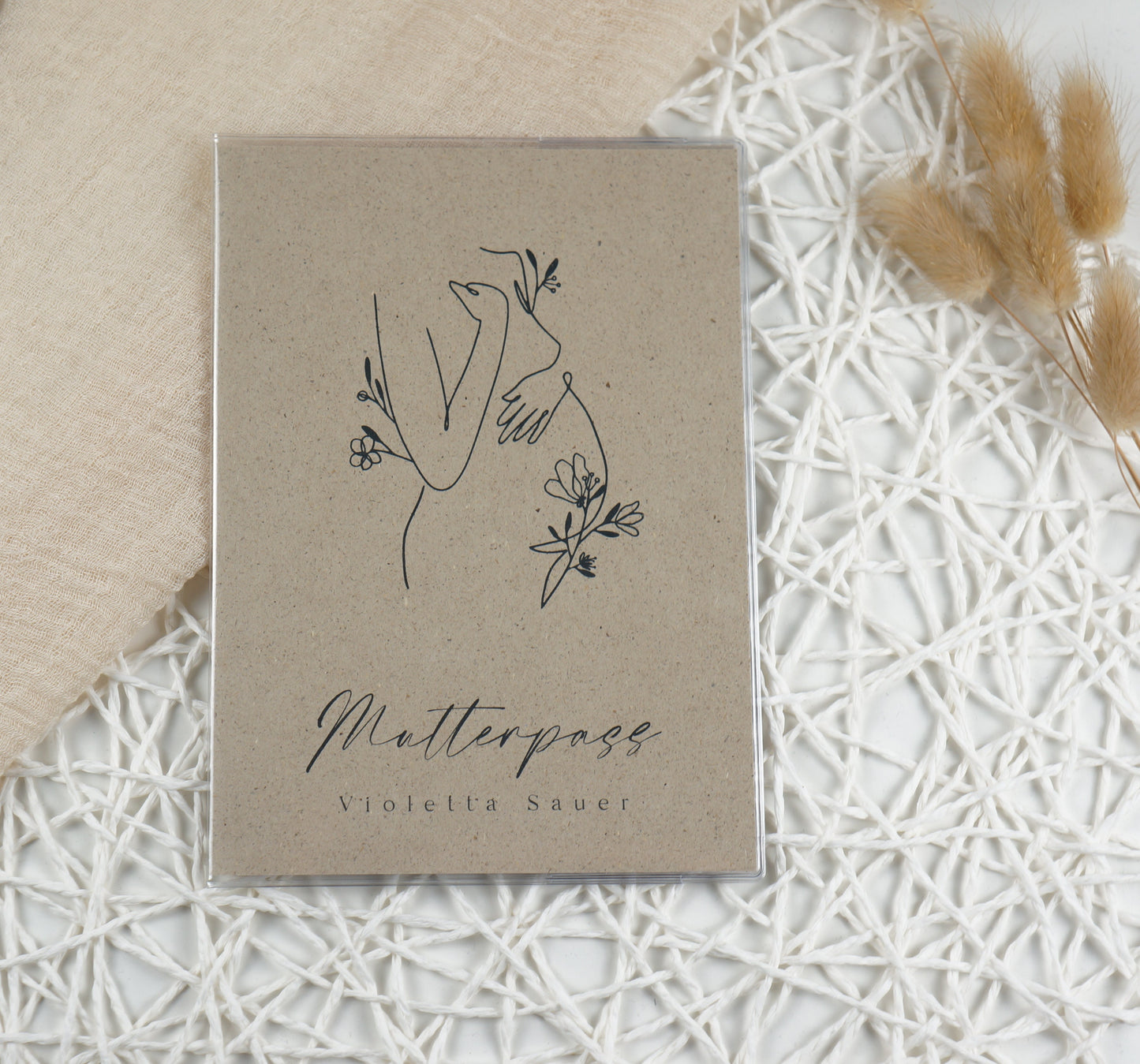 Mutterpass Hülle personalisiert Graspapier personalisiert NATURE 4 | Geschenkidee zur Schwangerschaft Passport Covers Papier Träume