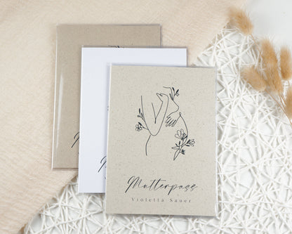 Mutterpass Hülle personalisiert Graspapier personalisiert NATURE 4 | Geschenkidee zur Schwangerschaft Passport Covers Papier Träume
