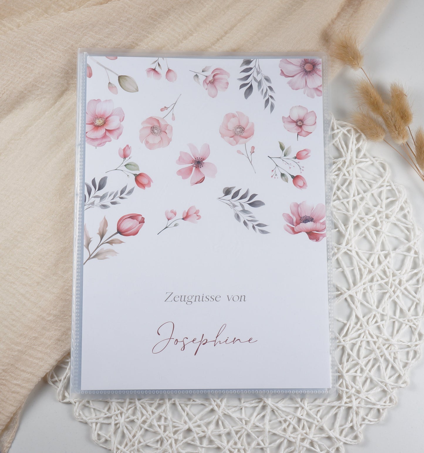 Zeugnismappe Hausaufgabenheft "ROSA BLUMEN" personalisiert Office & School Supplies Papier Träume