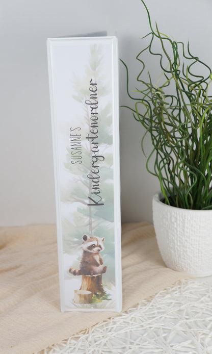Kindergarten Ordner "Süsse Baby Waldtiere" personalisiert - Sammelmappe Krippe Schule oder Kita Office & School Supplies Papier Träume