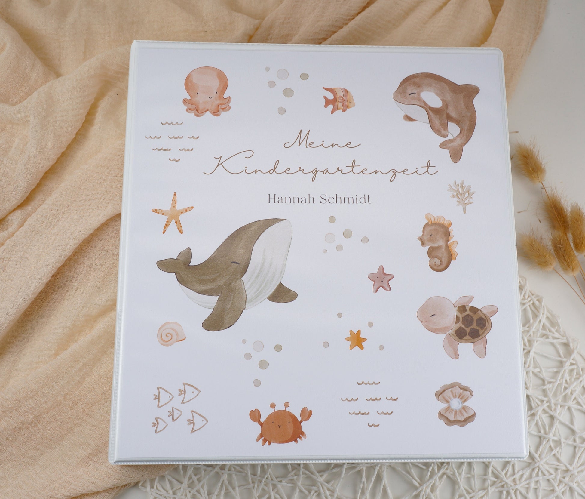 Kindergarten Ordner "Unter Wasser" personalisiert - Sammelmappe Krippe Schule oder Kita Office & School Supplies Papier Träume