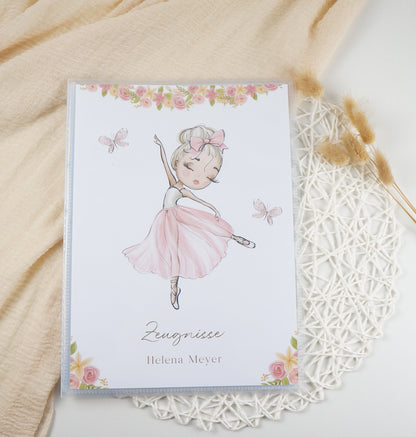 Zeugnismappe Hausaufgabenheft "Kleine Ballerina" personalisiert Office & School Supplies Papier Träume