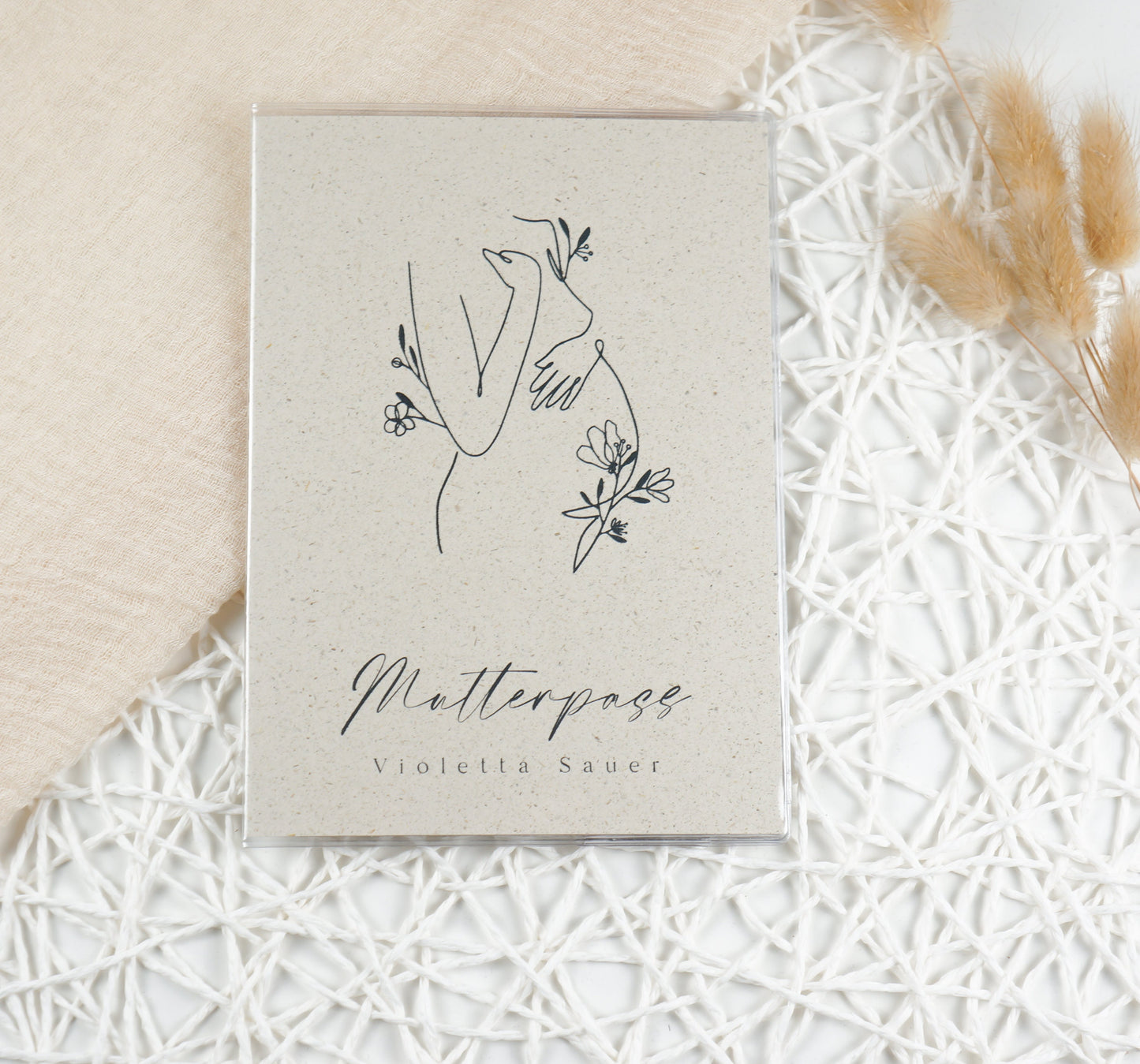 Mutterpass Hülle personalisiert Graspapier personalisiert NATURE 4 | Geschenkidee zur Schwangerschaft Passport Covers Papier Träume