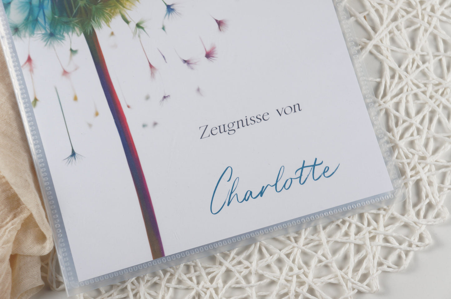 Zeugnismappe Hausaufgabenheft "PUSTEBLUME" personalisiert Office & School Supplies Papier Träume
