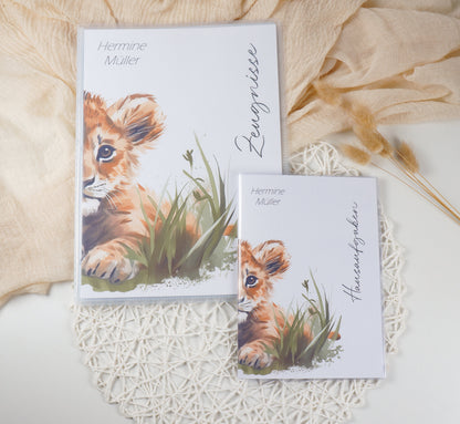 Zeugnismappe Hausaufgabenheft "Kleiner Löwe" personalisiert Office & School Supplies Papier Träume