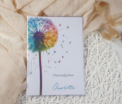 Zeugnismappe Hausaufgabenheft "PUSTEBLUME" personalisiert Office & School Supplies Papier Träume