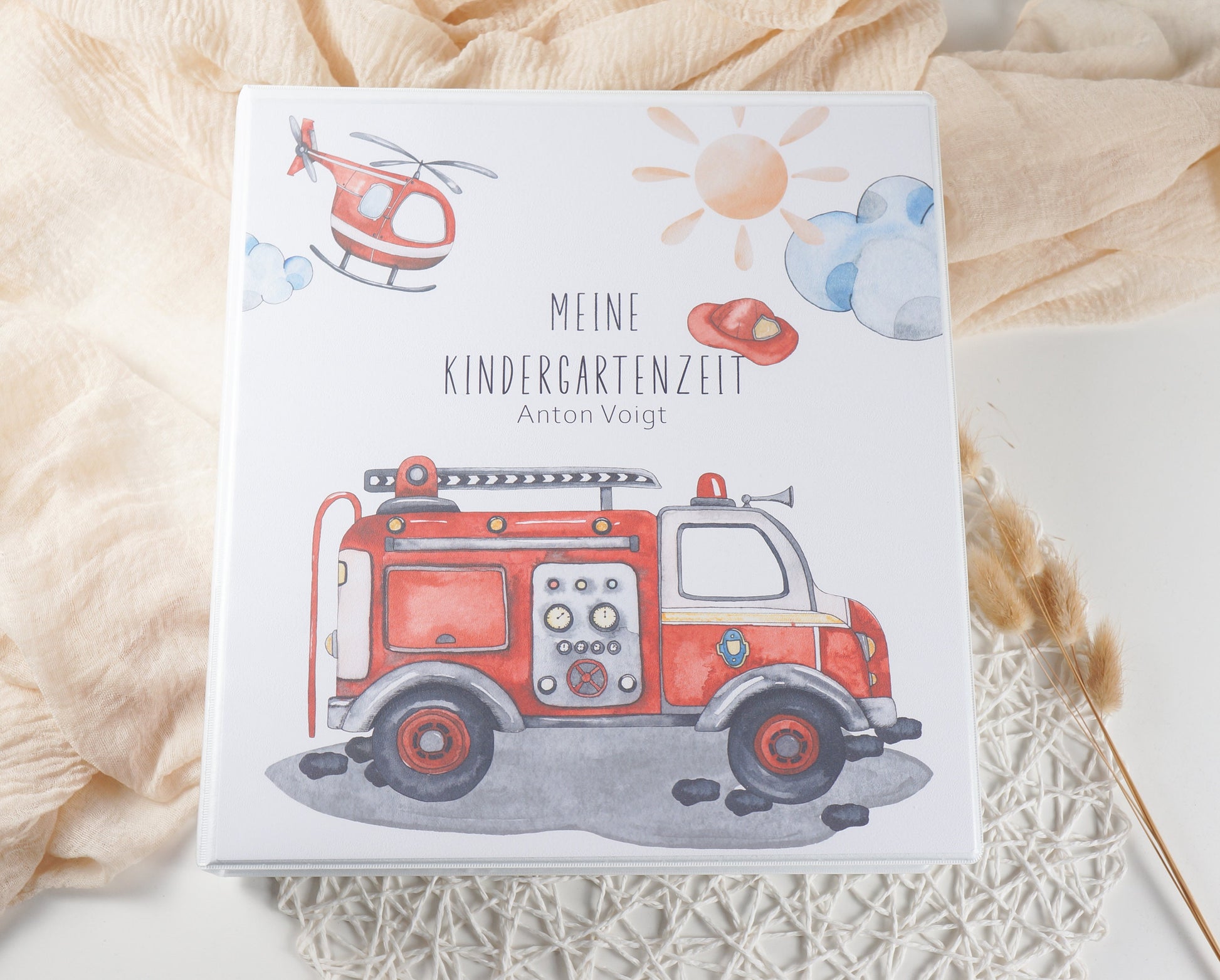 Kindergarten Ordner "Feuerwehr" personalisiert - Sammelmappe Krippe Schule oder Kita Office & School Supplies Papier Träume