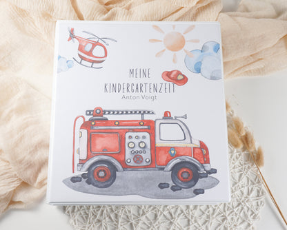 Kindergarten Ordner "Feuerwehr" personalisiert - Sammelmappe Krippe Schule oder Kita Office & School Supplies Papier Träume