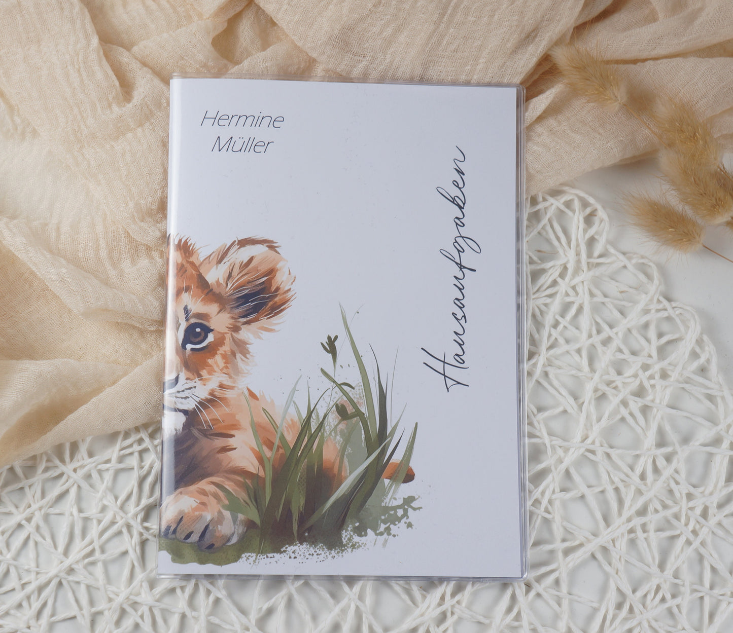 Zeugnismappe Hausaufgabenheft "Kleiner Löwe" personalisiert Office & School Supplies Papier Träume