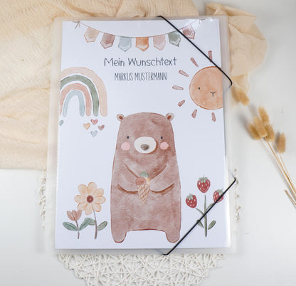 Zeichenmappe A3 oder A4 personalisiert DOODLE BÄR Office & School Supplies Papier Träume