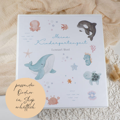 Zeichenmappe A3 oder A4 personalisiert UNTER WASSER BUNT Office & School Supplies Papier Träume