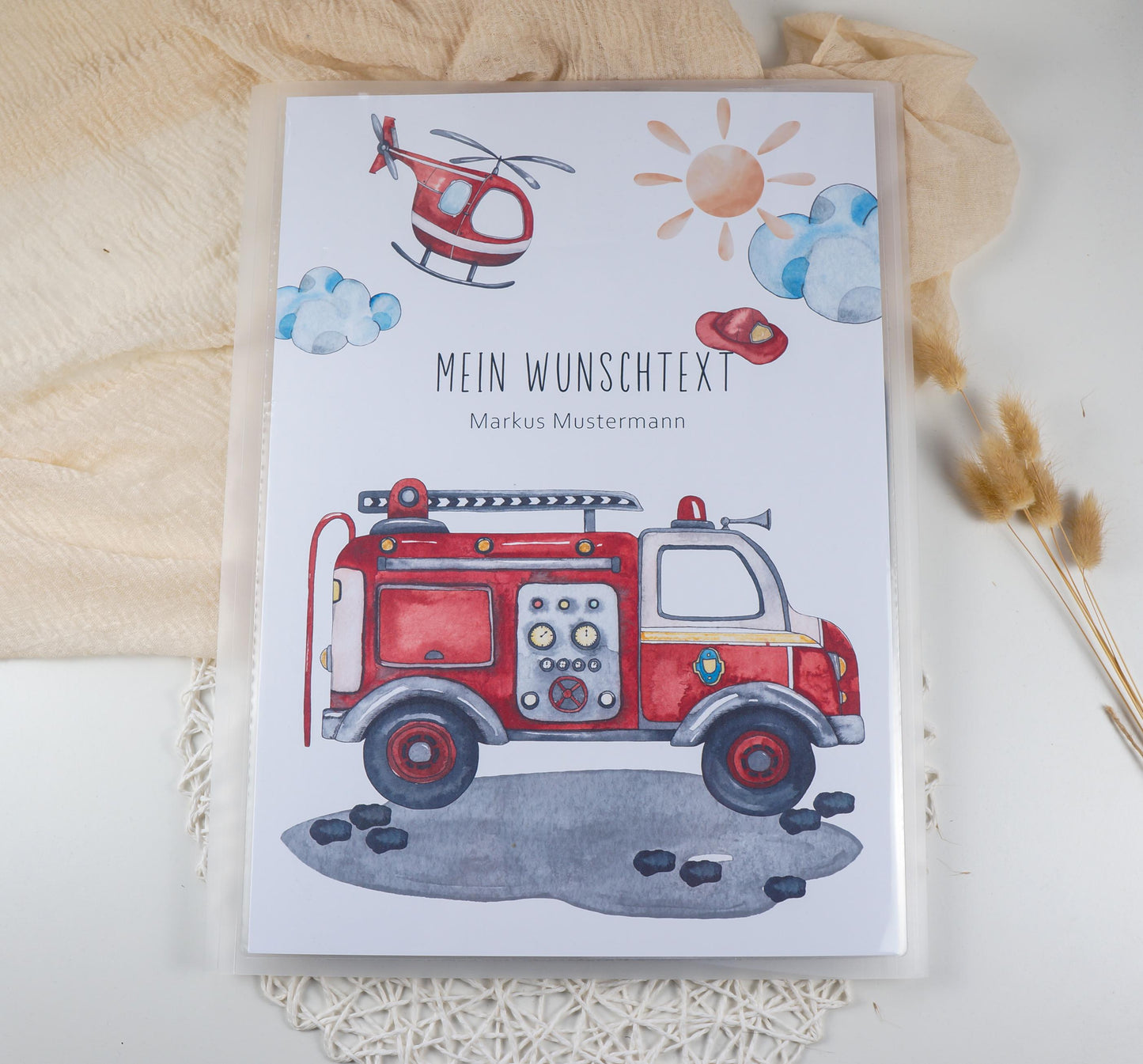Zeichenmappe A3 oder A4 personalisiert FEUERWEHR Office & School Supplies Papier Träume