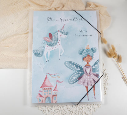 Zeichenmappe A3 oder A4 personalisiert FEE EINHORN Office & School Supplies Papier Träume