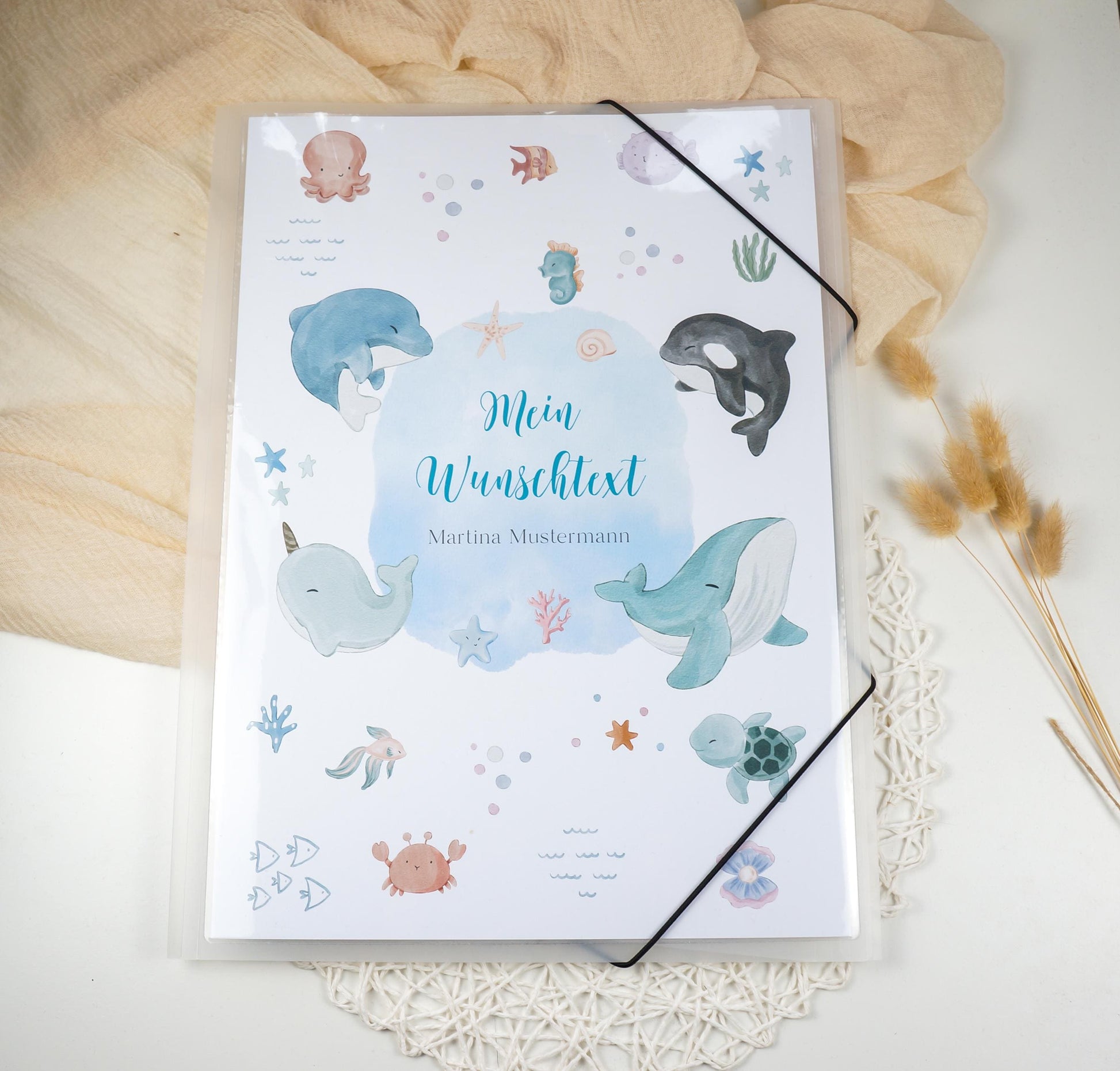 Zeichenmappe A3 oder A4 personalisiert UNTER WASSER BUNT Office & School Supplies Papier Träume