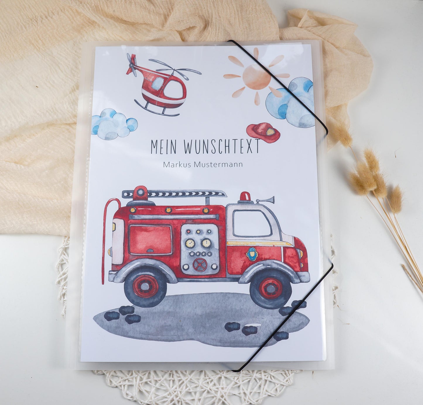 Zeichenmappe A3 oder A4 personalisiert FEUERWEHR Office & School Supplies Papier Träume