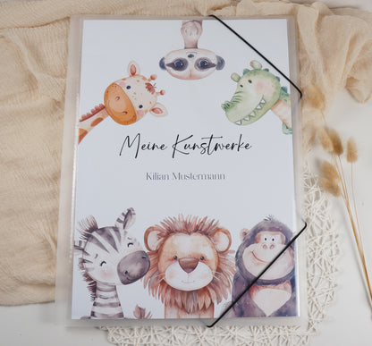 Zeichenmappe A3 oder A4 personalisiert TIERISCH STARKE FREUNDE Office & School Supplies Papier Träume
