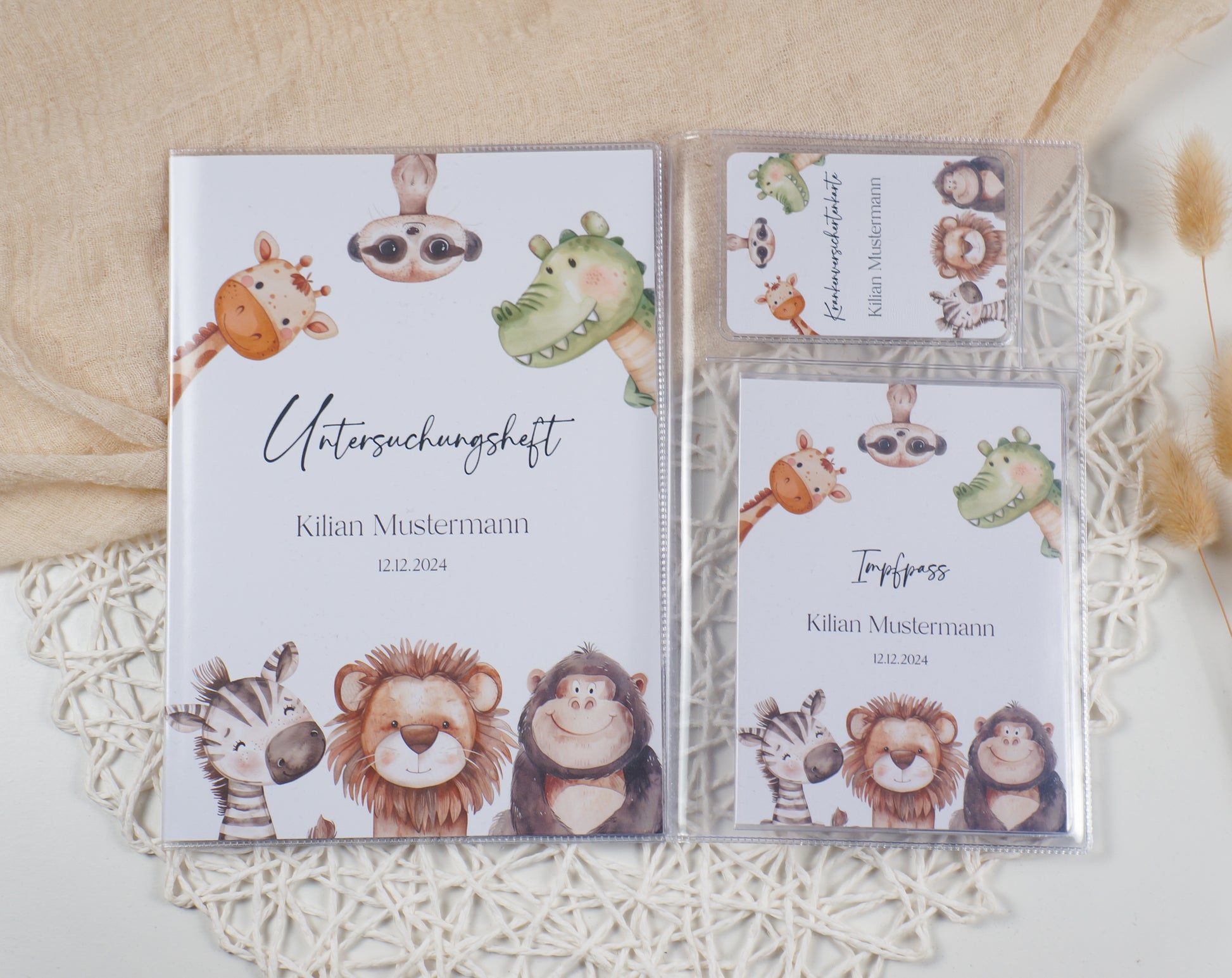 U-Heft/Impfpass/Reisepass personalisiert TIERISCH STARKE FREUNDE - Geschenk zur Geburt (Kopie) Passport Covers Papier Träume