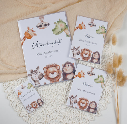 U-Heft/Impfpass/Reisepass personalisiert TIERISCH STARKE FREUNDE - Geschenk zur Geburt (Kopie) Passport Covers Papier Träume