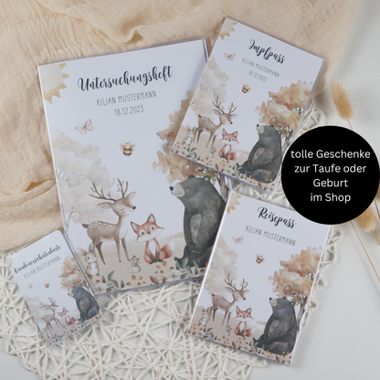 Zeugnismappe Hausaufgabenheft "WALDTIERE BOHO" personalisiert Office & School Supplies Papier Träume