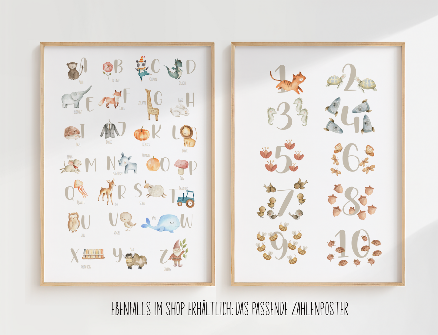 Poster ABC | Buchstaben Zahlen | Alphabet lernen | Geschenk Schulanfang oder Vorschule Papier Träume
