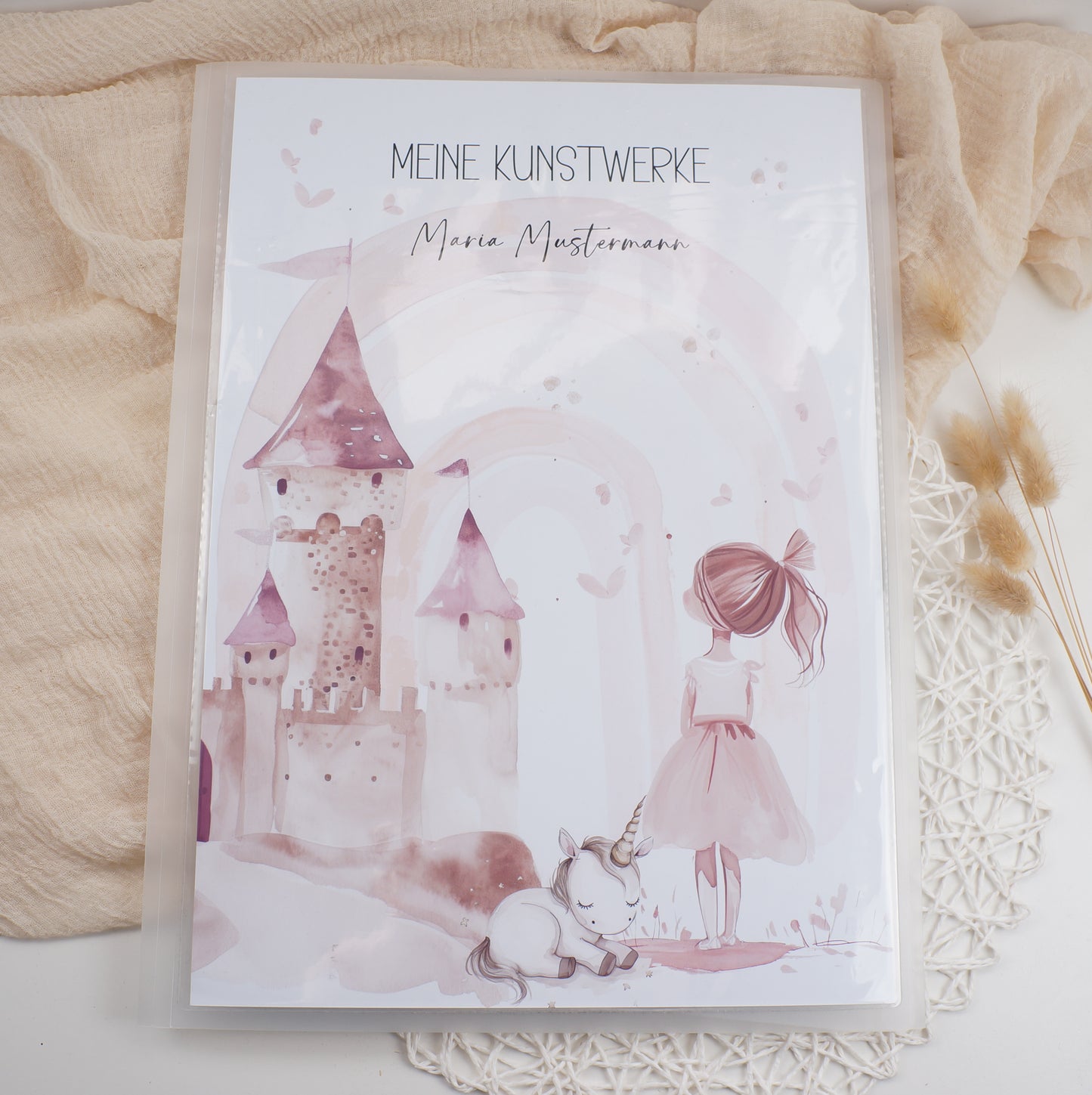 Zeichenmappe A3 oder A4 personalisiert PRINZESSIN EINHORN Office & School Supplies Papier Träume