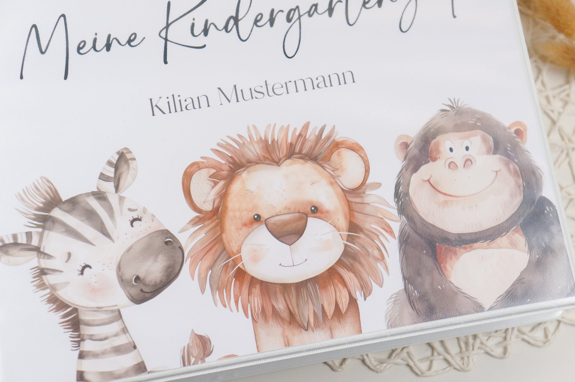 Kindergarten Ordner "SAFARI TIERE PORTRAITS" personalisiert - Sammelmappe Krippe Schule oder Kita Office & School Supplies Papier Träume
