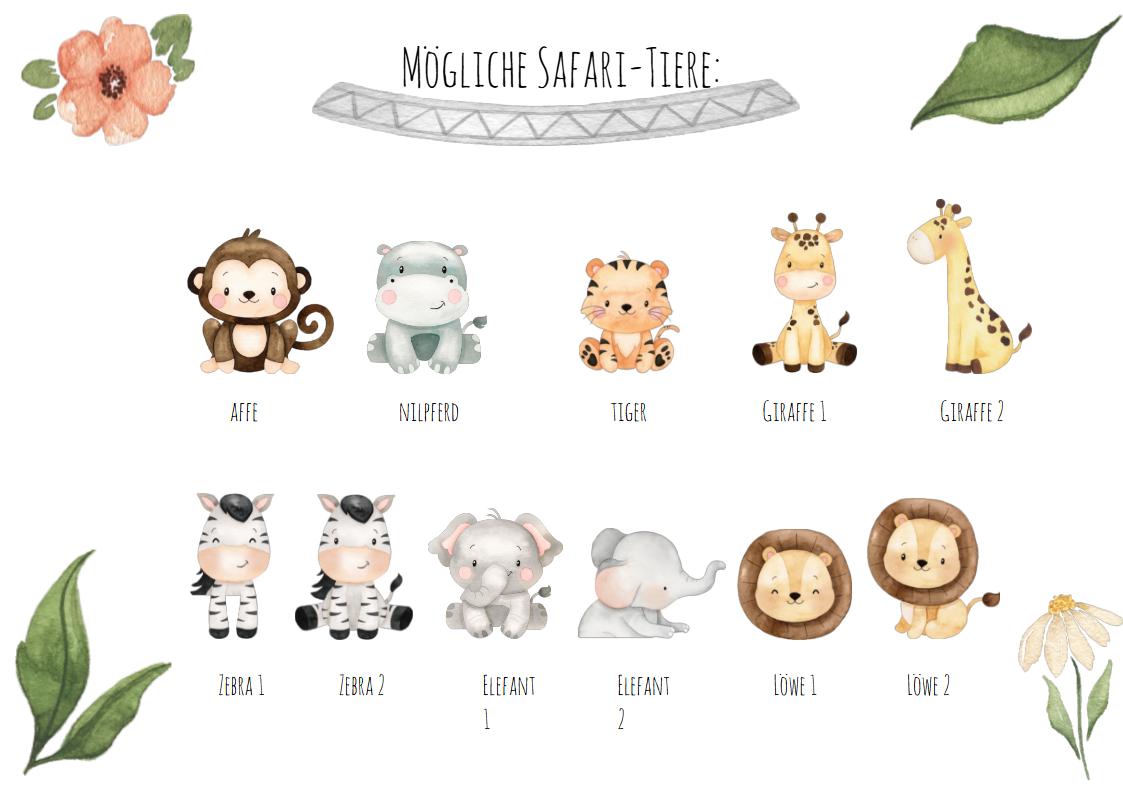 Gästebuch personalisiert Namensposter TIERE Taufe Einschulung Geburtstag als Geschenk Gästeposter Papier Träume